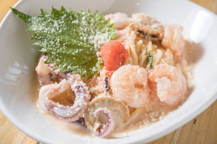 『魚介と博多明太子のクリームソースパスタ』